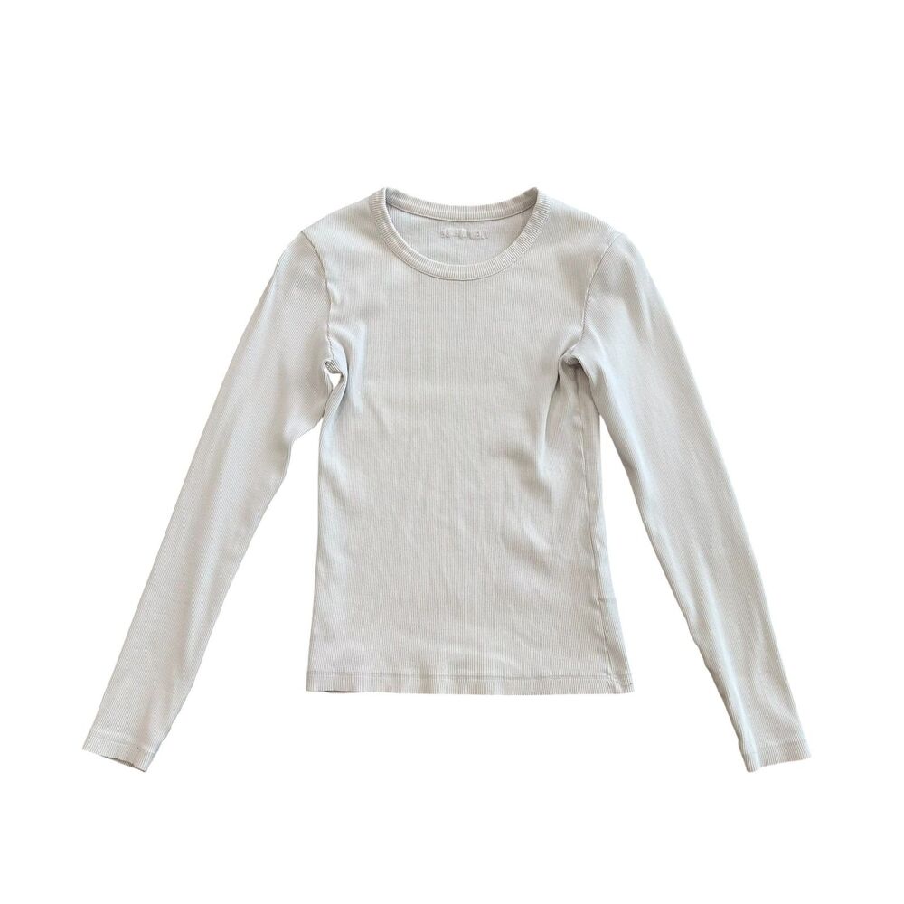 Djerf Avenue Daily Long Sleeve Top Ribbed Size S
